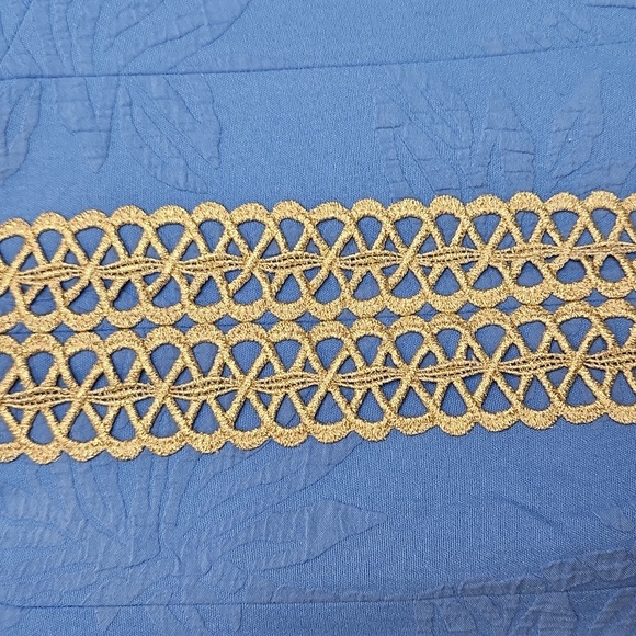 Lilly Pulitzer Arie Stretch Shift blue and gold mini Dress Sz 2 - Picture 4 of 9